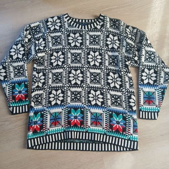 Vintage Best American Clothing Co. Knit Sweater Christmas Scandi Girl Cabincore - Picture 2 of 9